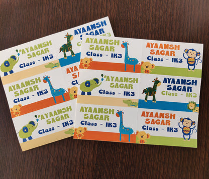 Personalised School Book Labels - Animal Safari