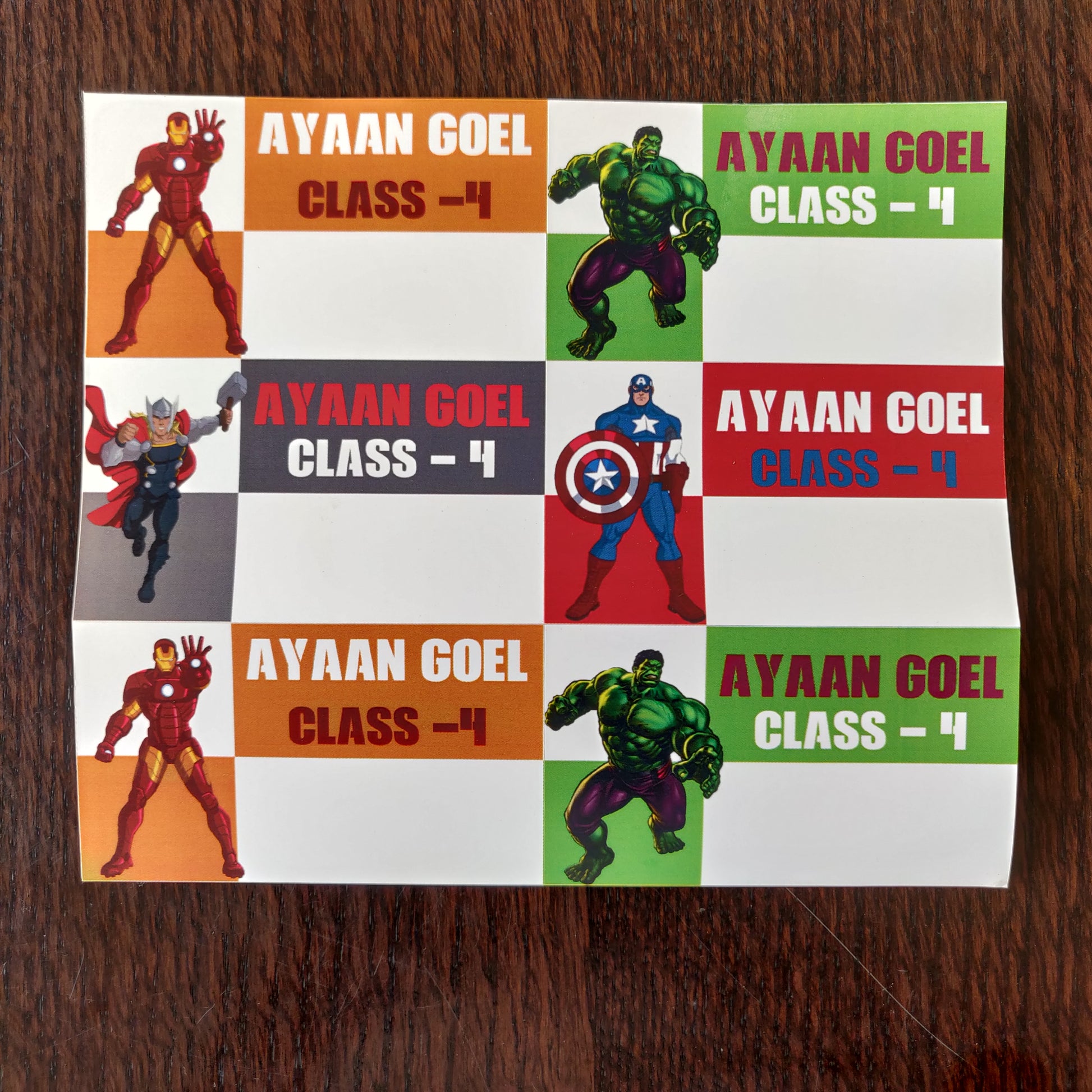 Personalised School Book Labels - Avengers