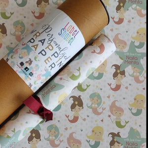 Personalised Wrapping Paper - Pretty Mermaids