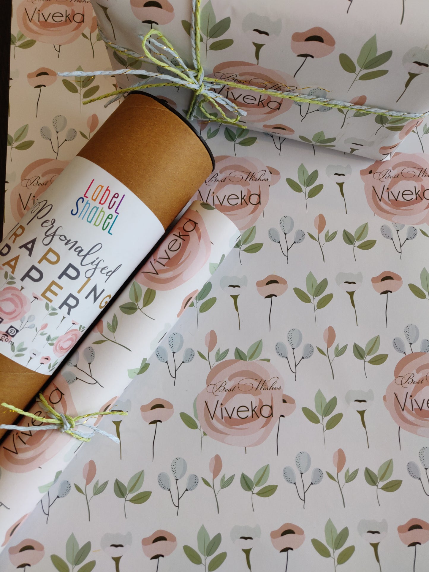 Personalised Wrapping Paper - Pastel Peonies