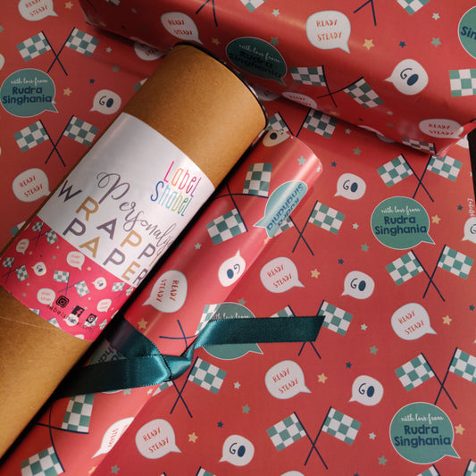 Personalised Wrapping Paper - Ready, Steady, Go!