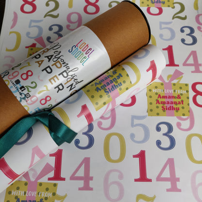 Personalised Wrapping Paper - A Numbers Game