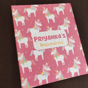 Personalised Folders - Rainbow Unicorn