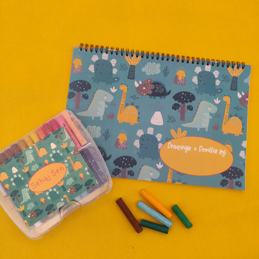 Personalised Drawing Set - Dino Dude