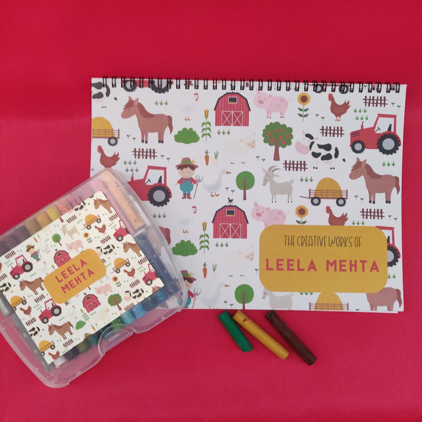 Personalised Drawing Set - Farmyard Fun