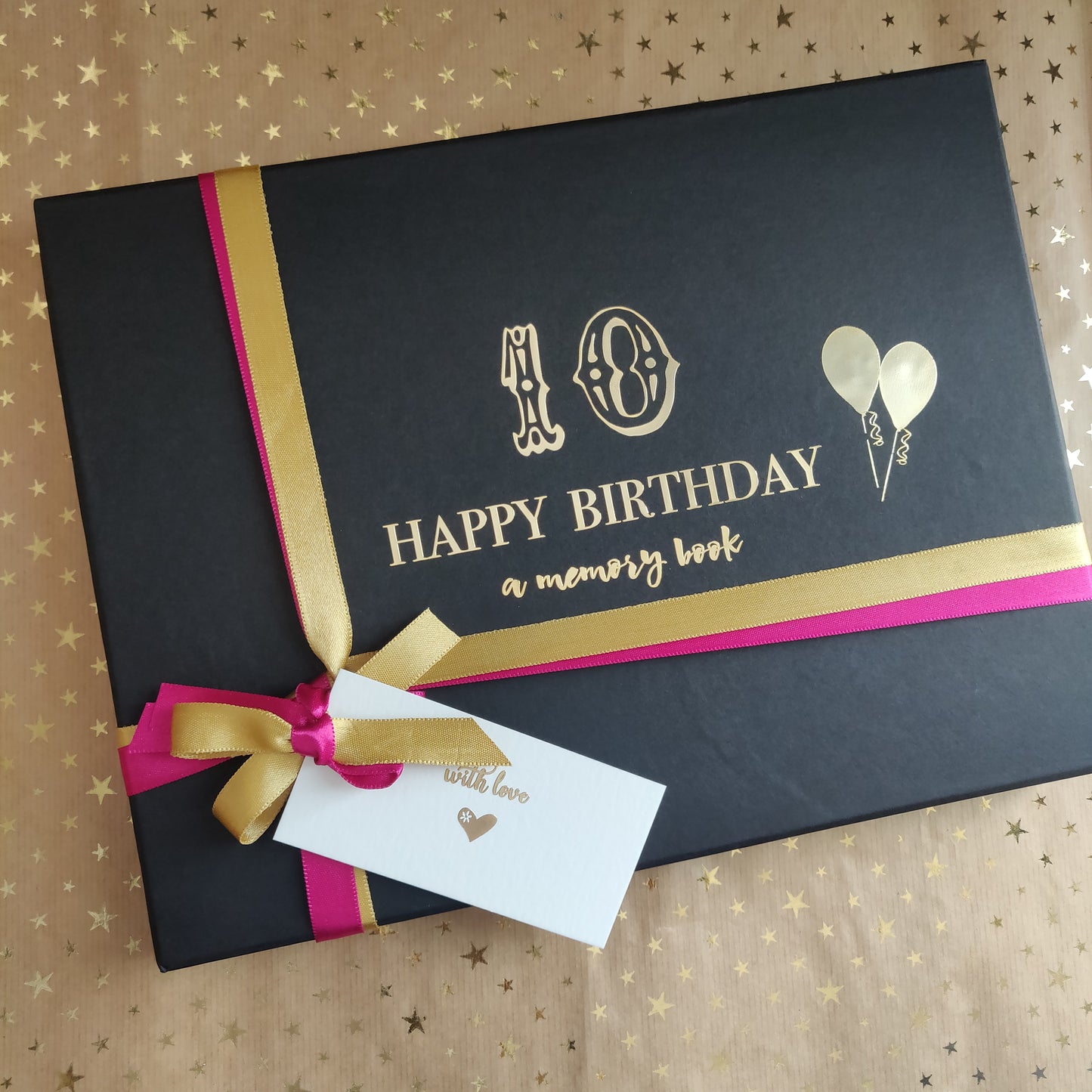 photo book box gold lettering labelshabel