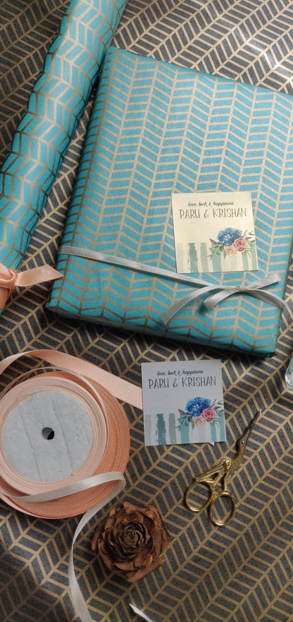 Gift Label - Teal Rose