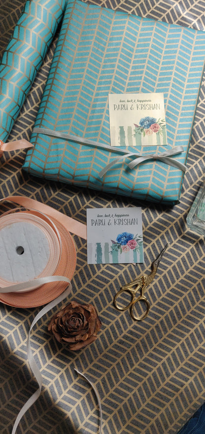 Gift Label - Teal Rose
