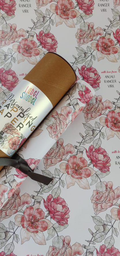 Personalised Wrapping Paper - Rose Affair
