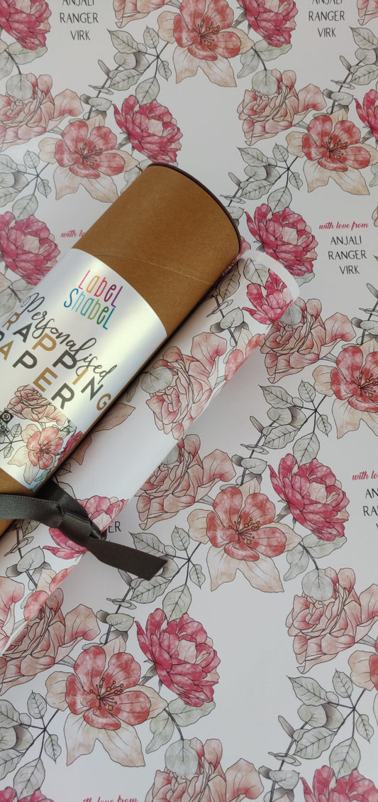 Personalised Wrapping Paper - Rose Affair