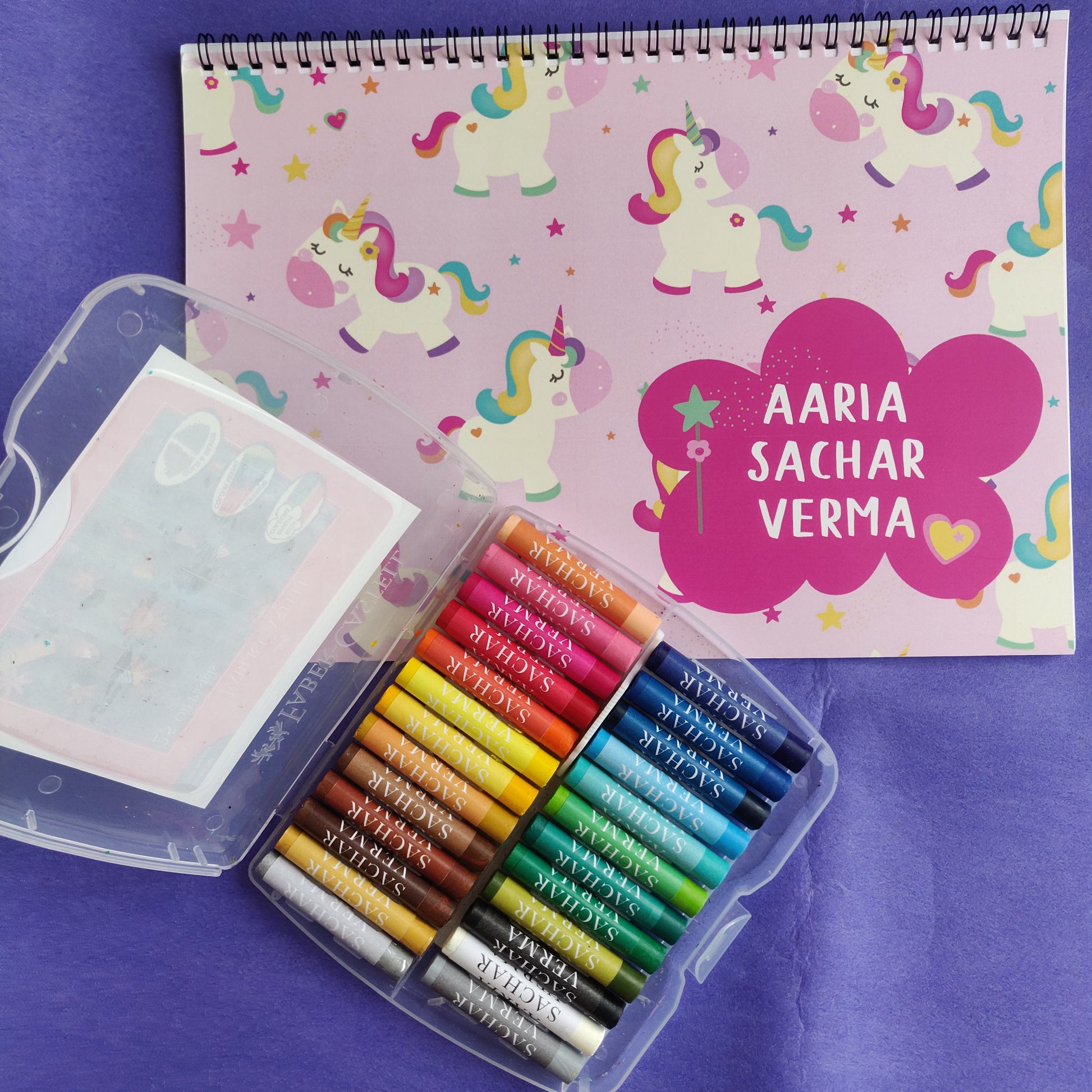 Personalised Drawing Set - Rainbow Unicorn