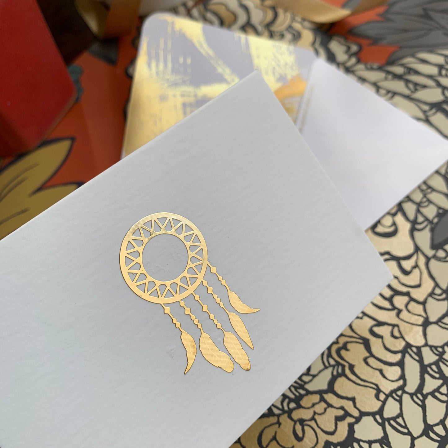 dream catcher gold foil cards label shabel