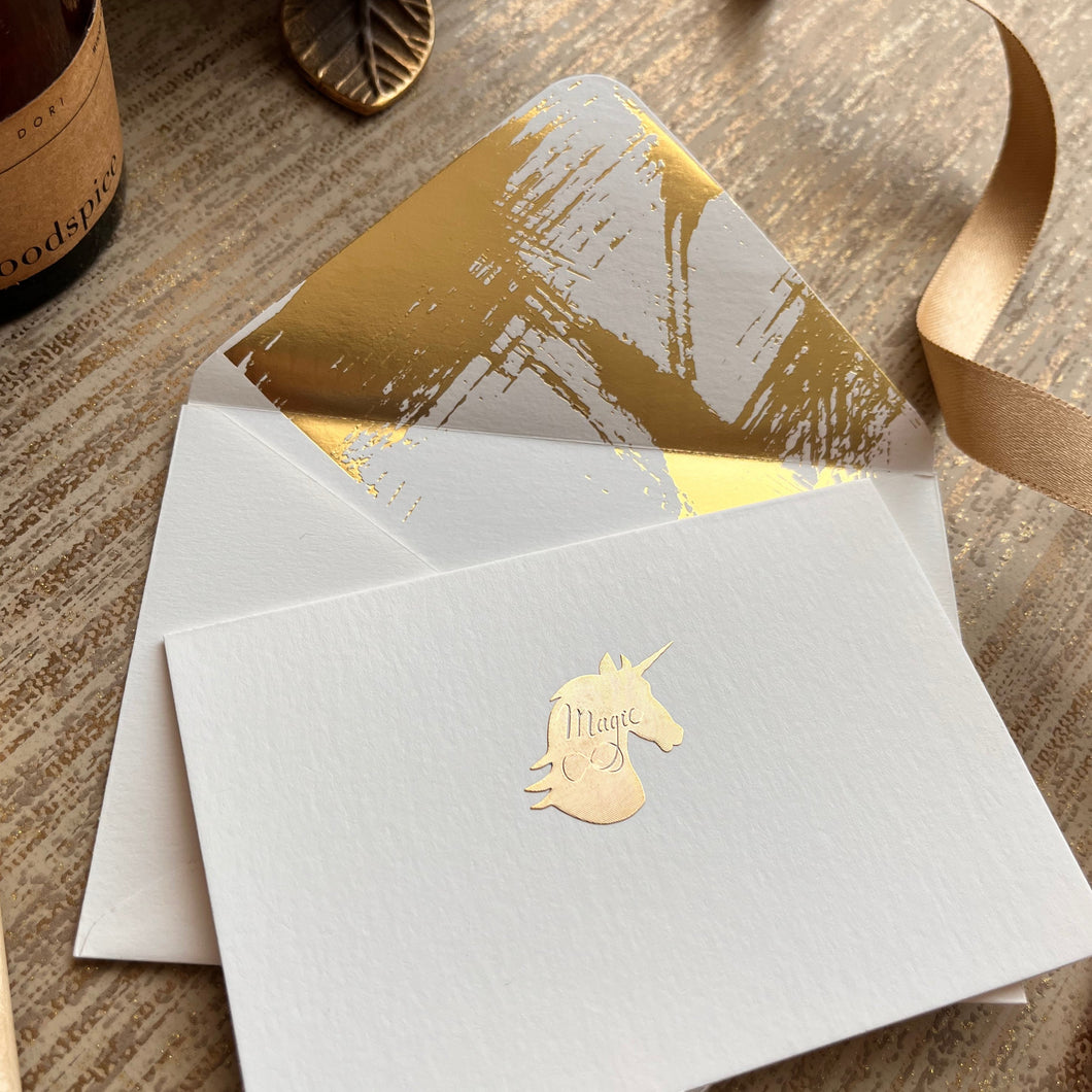 Unicorn - Folded Personalised Card Sets