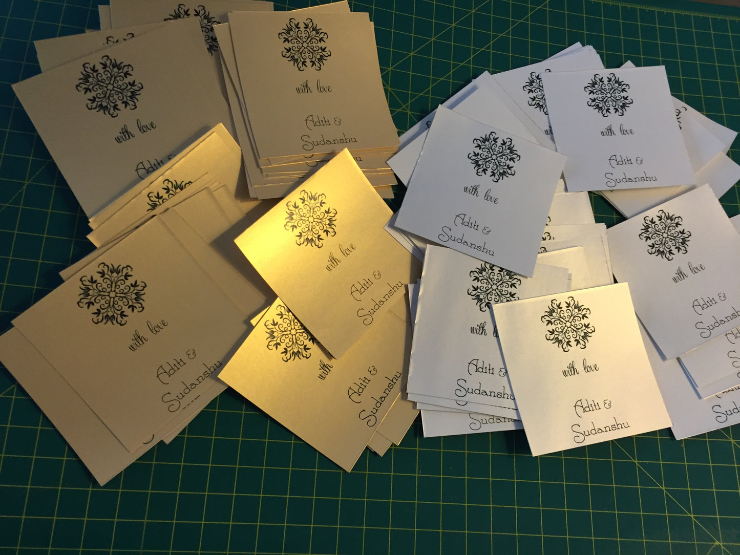 gold and silver gift labels with elegant fonts