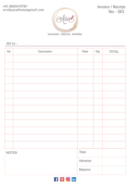 Customised Bill Book