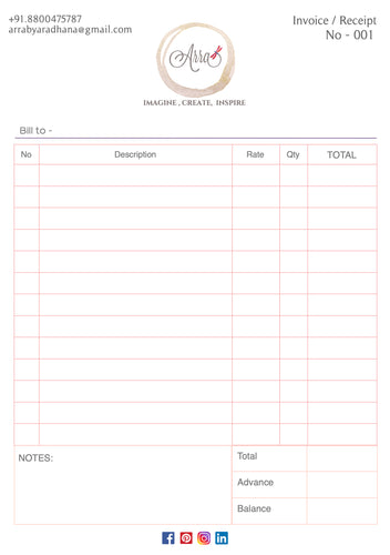 Customised Bill Book