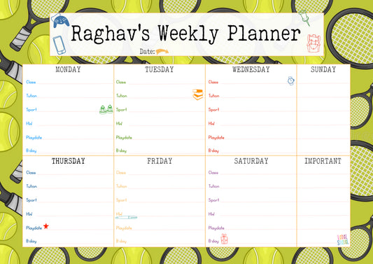 Kids Weekly Planner