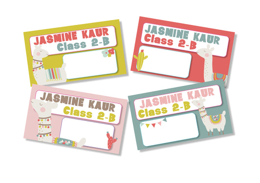 Personalised School Book Labels - Lucky Llama