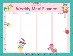 Magnetic Meal Planner - Fairies & Unicorn