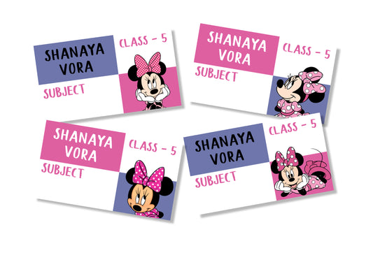 Personalised School Book Labels - Minnie Mouse