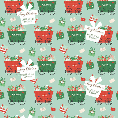 Personalised Wrapping Paper - Naughty or Nice