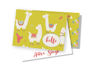 Personalised Folded Card - Neon Llama