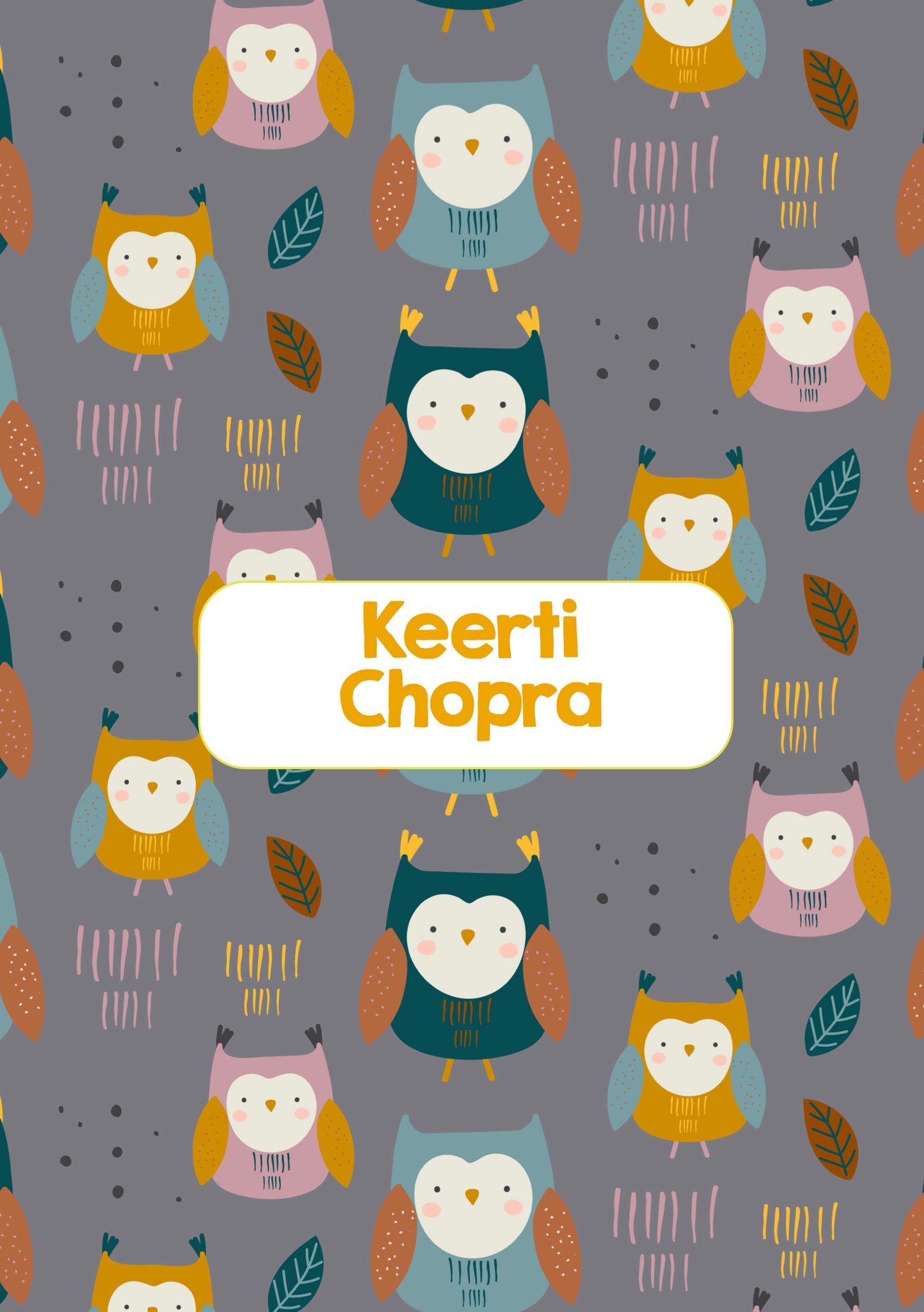 Personalised Note Book - Owl