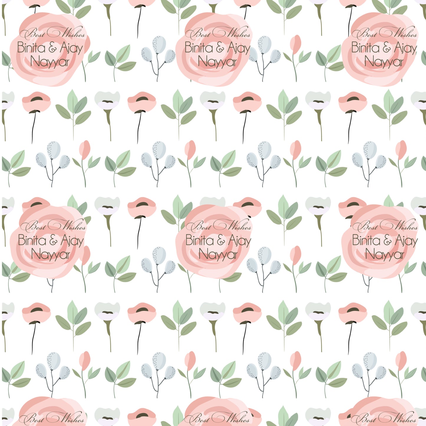 Personalised Wrapping Paper - Pastel Peonies