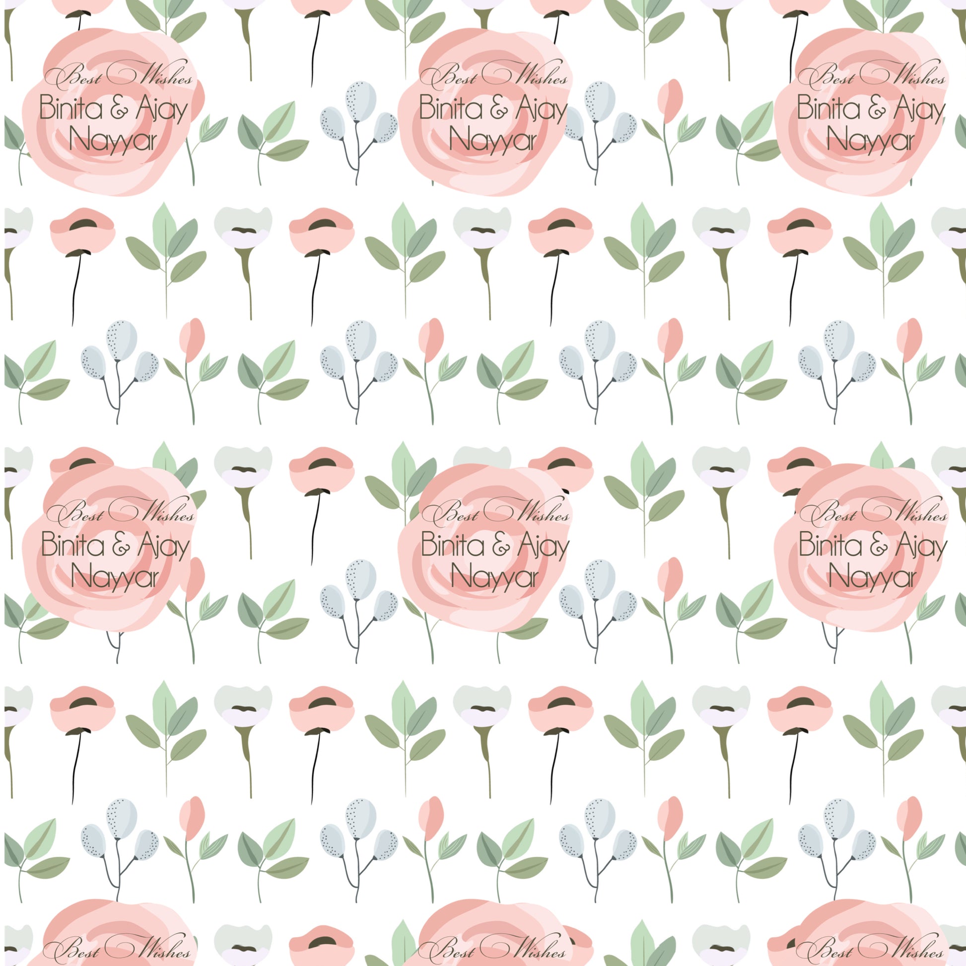 Personalised Wrapping Paper - Pastel Peonies