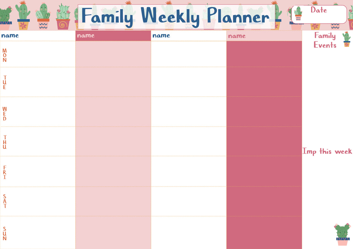 Weekly Family Planner