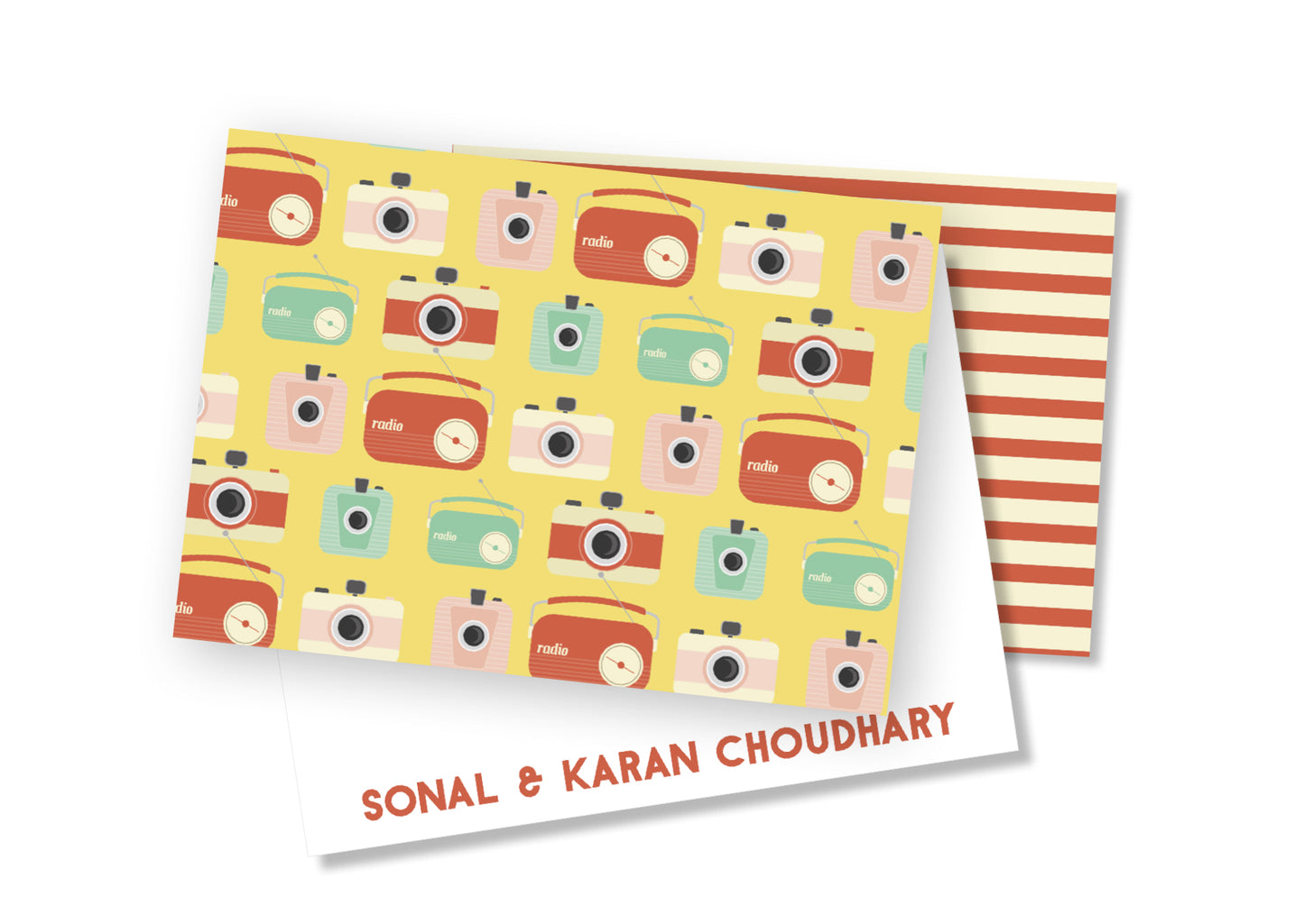 Personalised Folded Card - Retro