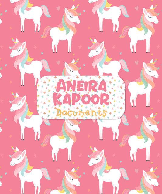Personalised Folders - Rainbow Unicorn