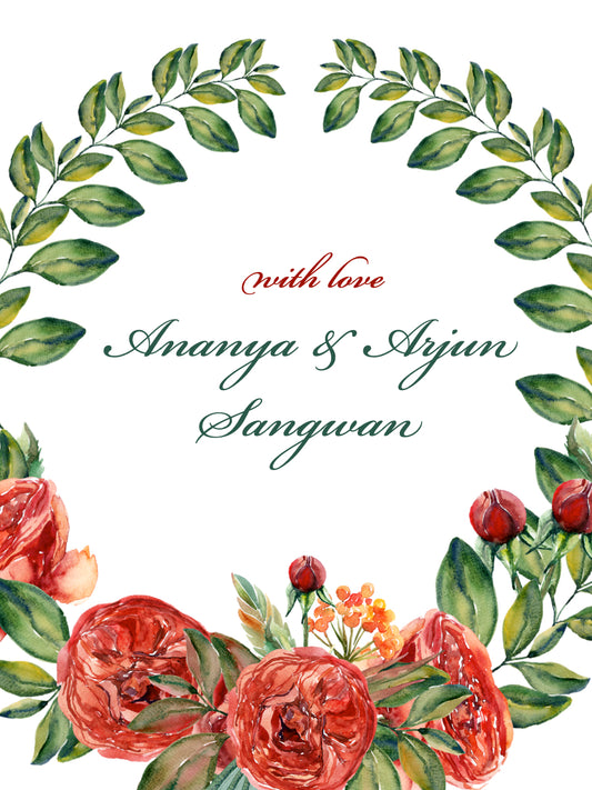 Ribbon Tags - Red Wreath
