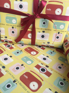 Yello personalised wrapping paper from label shabel