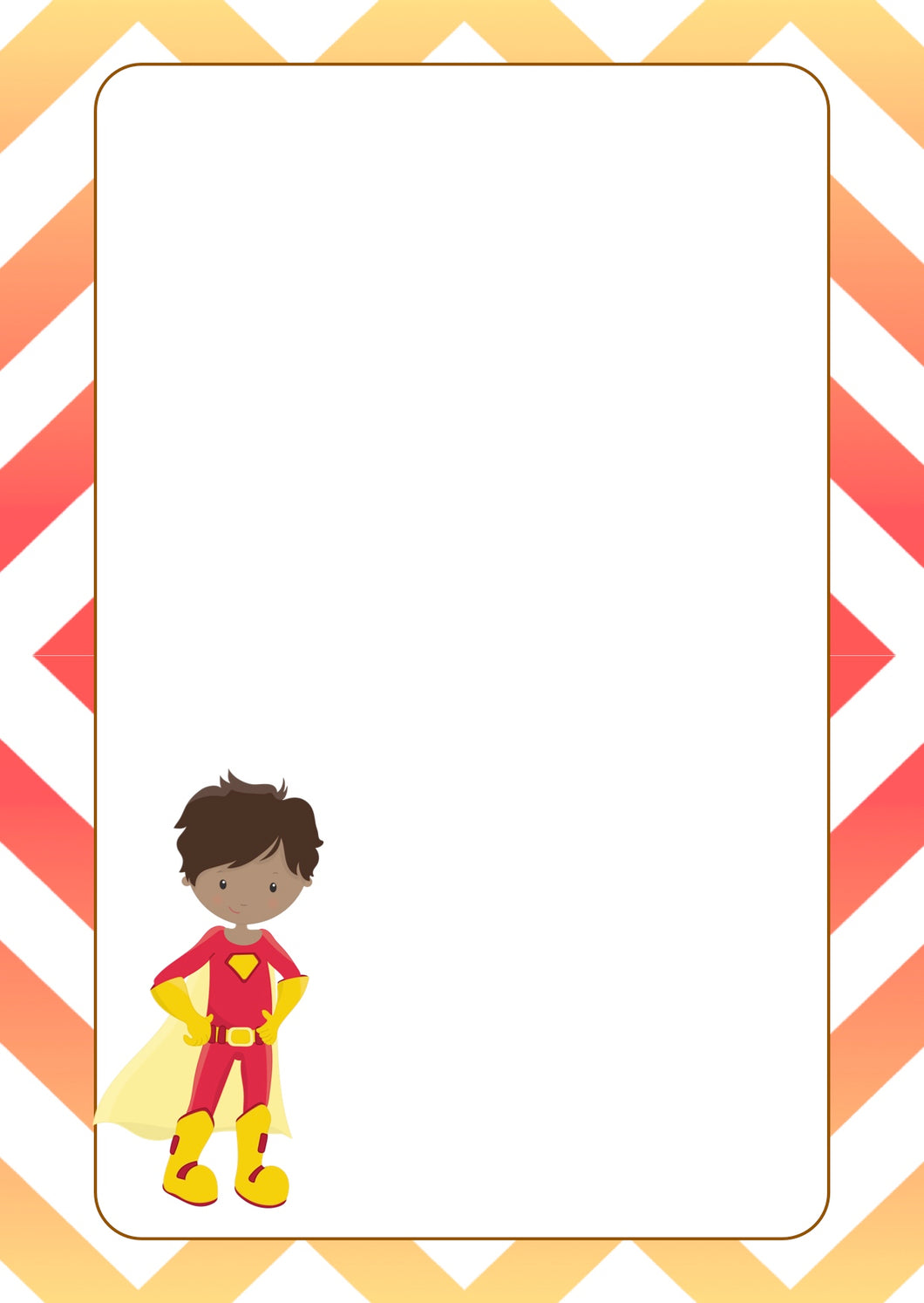 yellow red super hero with cape A5 note pad