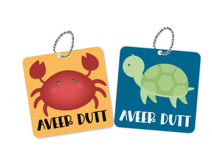 metal bag tags turtle crab label shabel