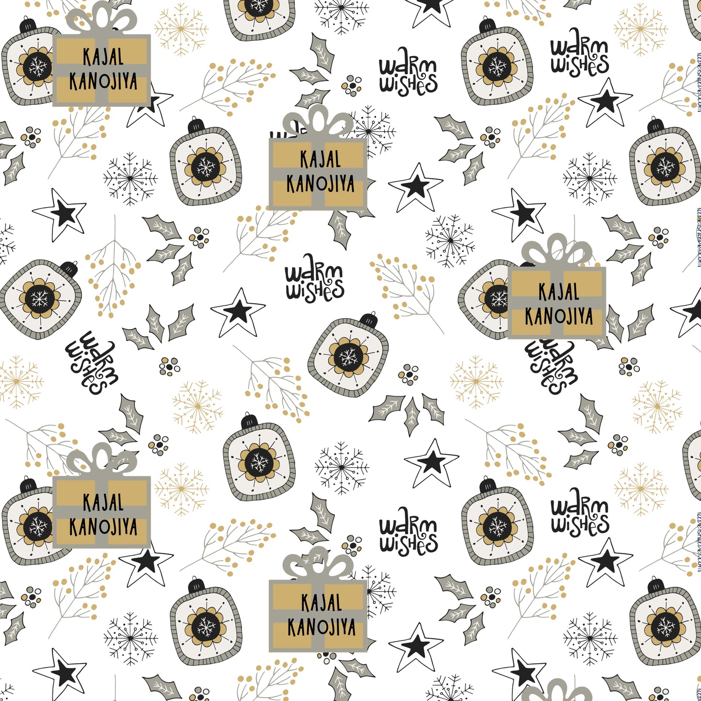 Personalised Wrapping Paper - Silver Snow