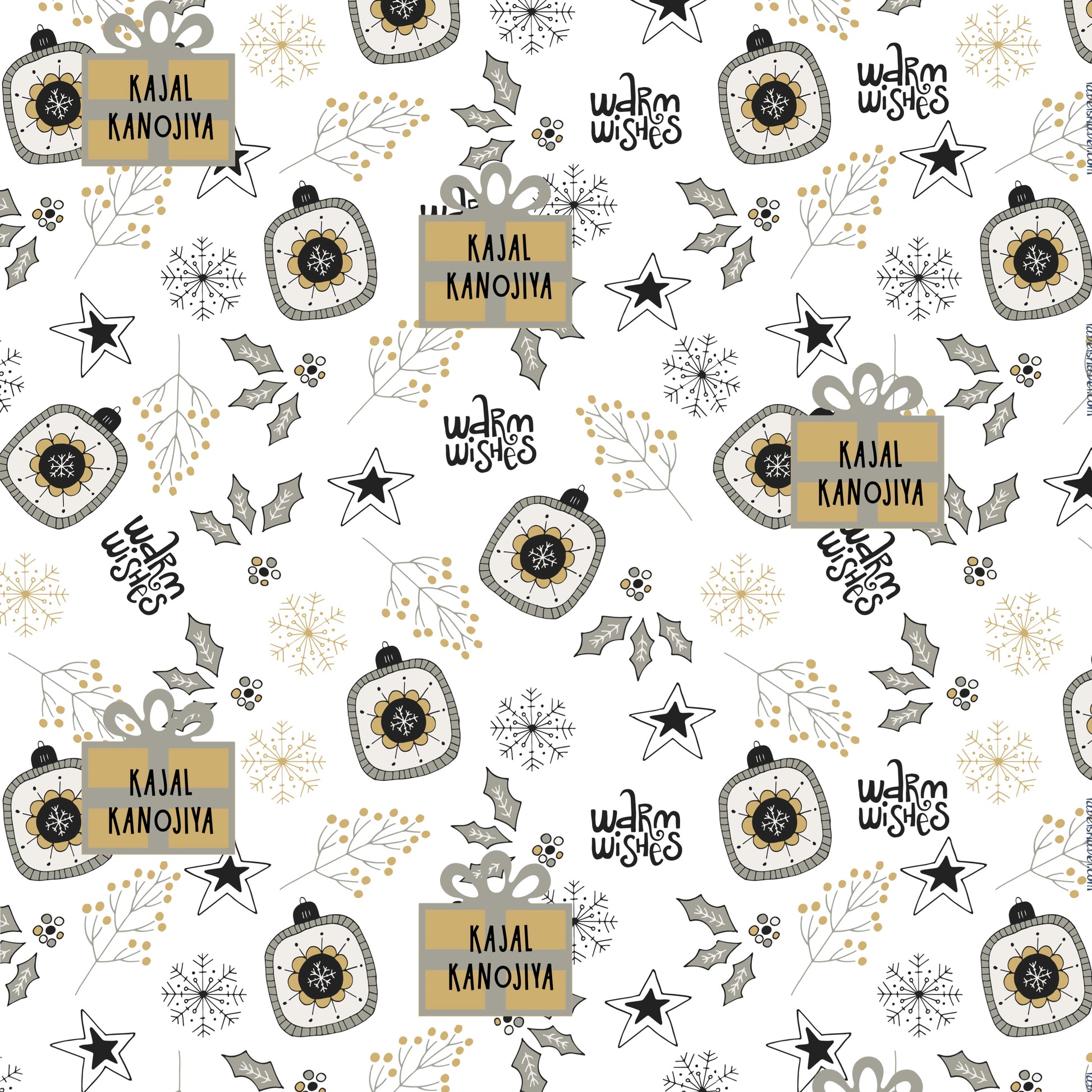 Personalised Wrapping Paper - Silver Snow