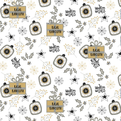 Personalised Wrapping Paper - Silver Snow