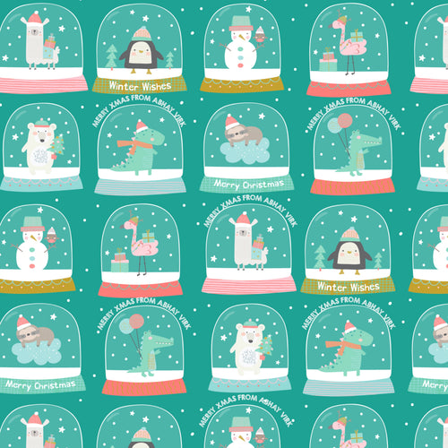Personalised Wrapping Paper -Snow Globes