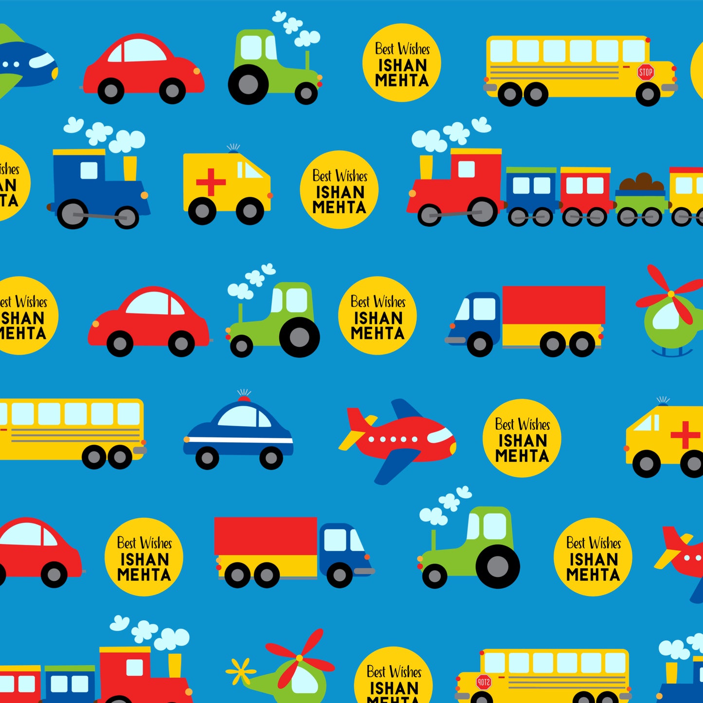 Personalised Wrapping Paper - Traffic Blues