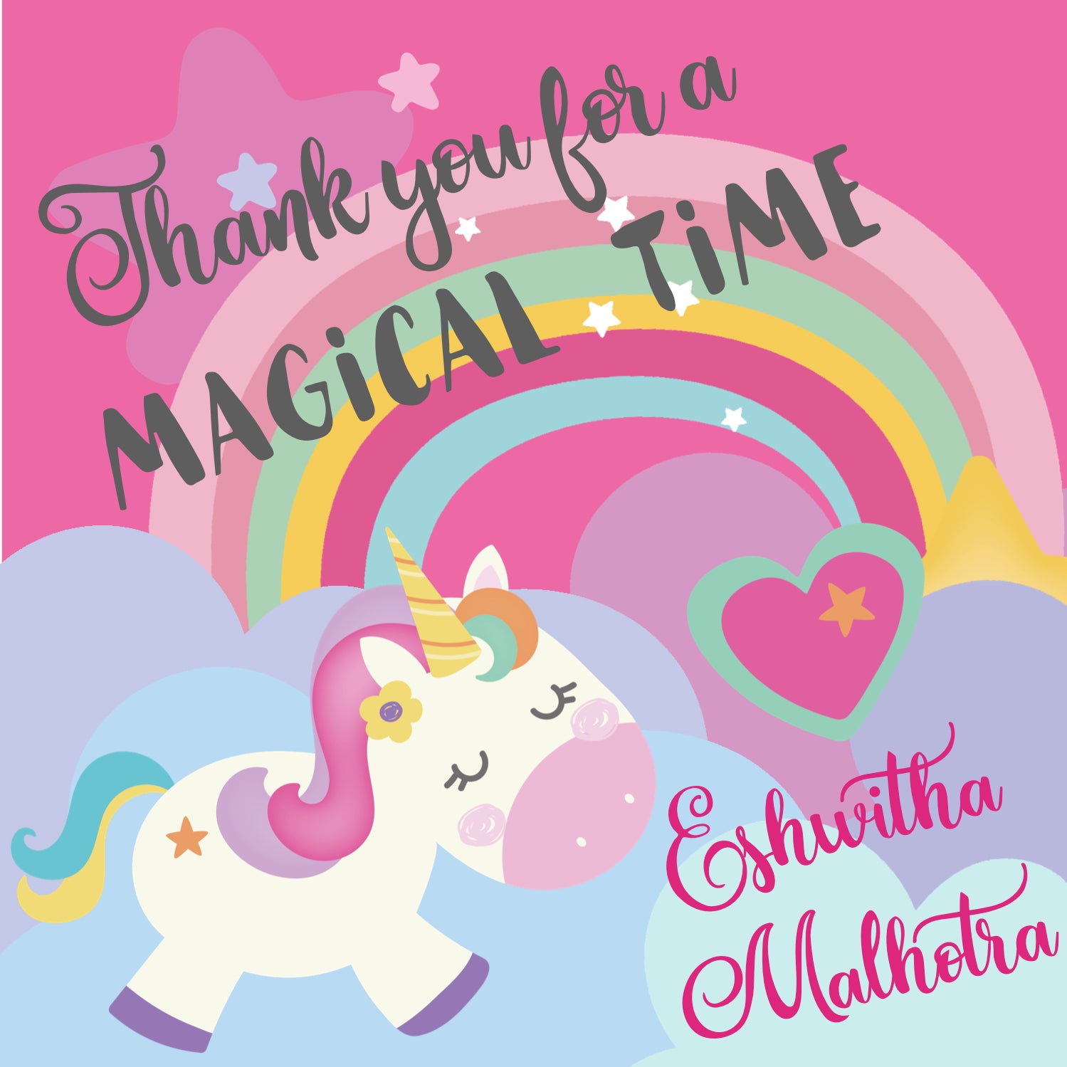 Thank You Label - Unicorn