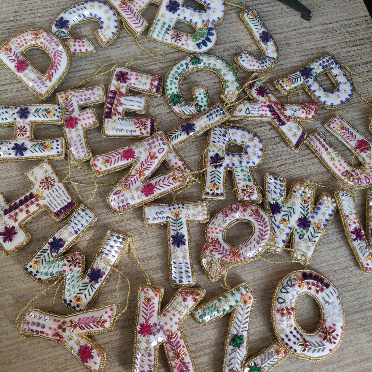 Embroidered Ornaments - Alphabets