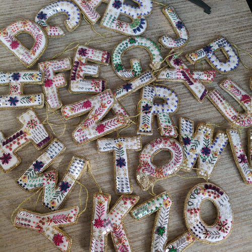 Embroidered  Ornaments - Alphabets