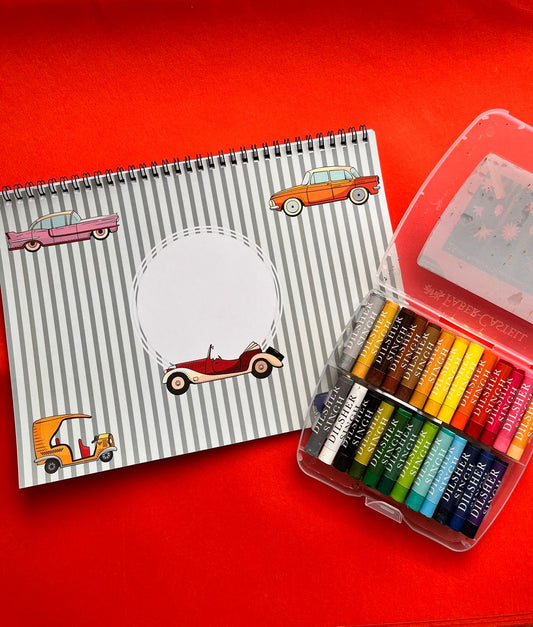 Personalised Drawing Set - Retro Car