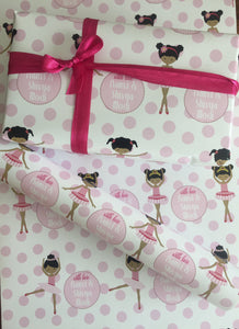 Personalised Wrapping Paper - Pink Polka Ballet