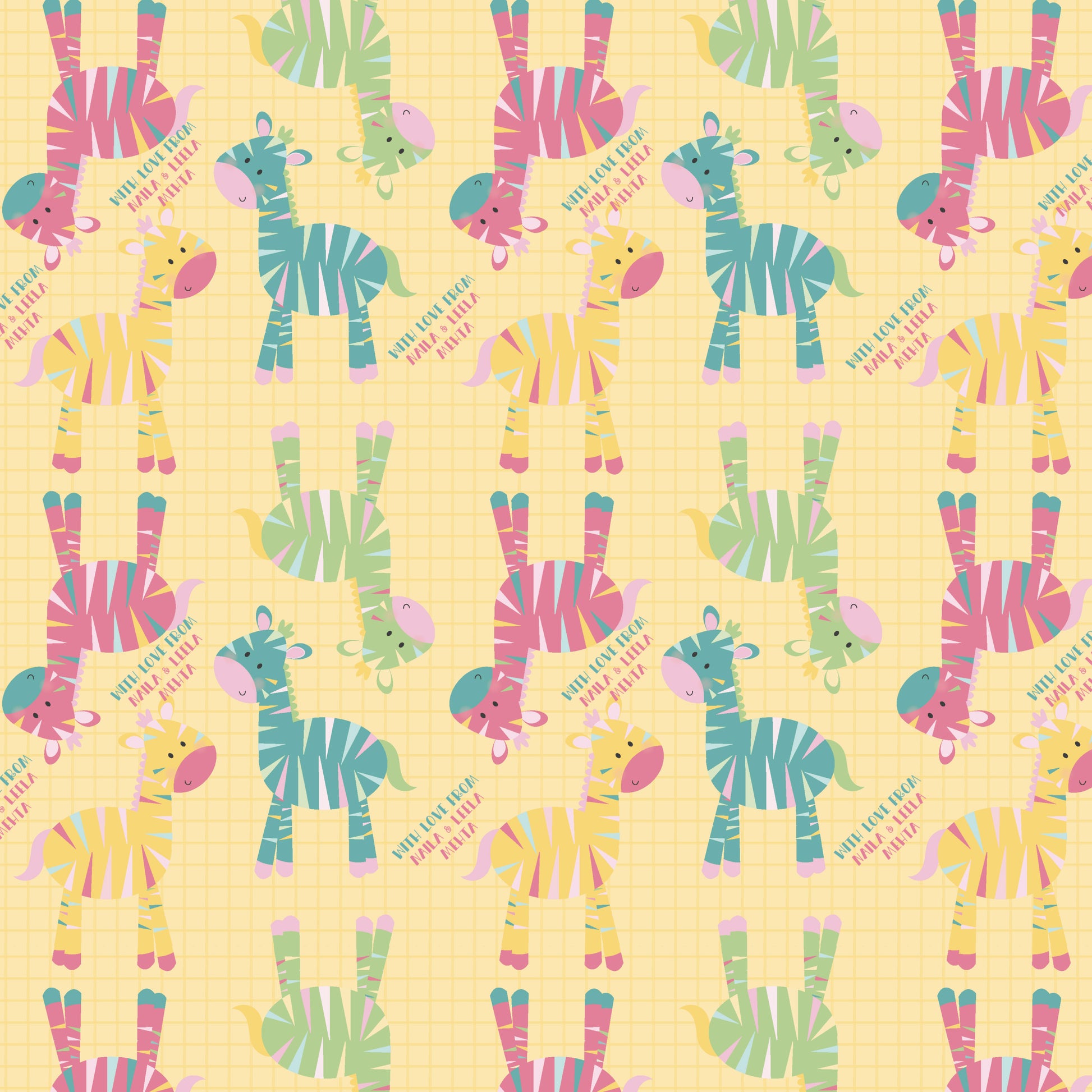 Personalised Wrapping Paper - Zebra Party