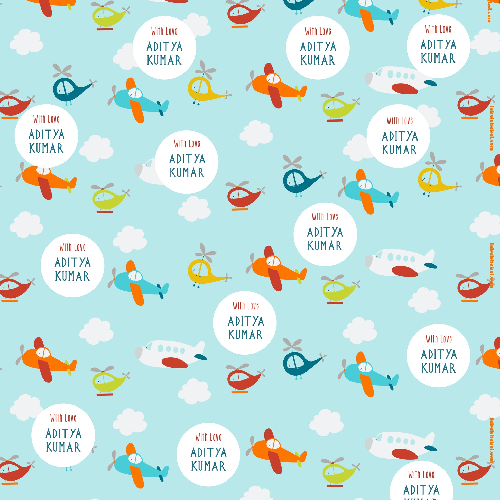 Personalised Wrapping Paper - In the Air