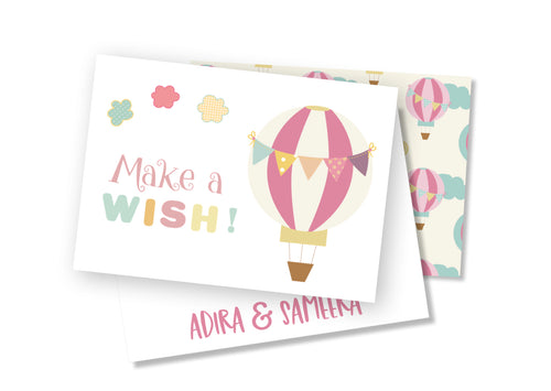 Personalised Folded Card - Air Balloon