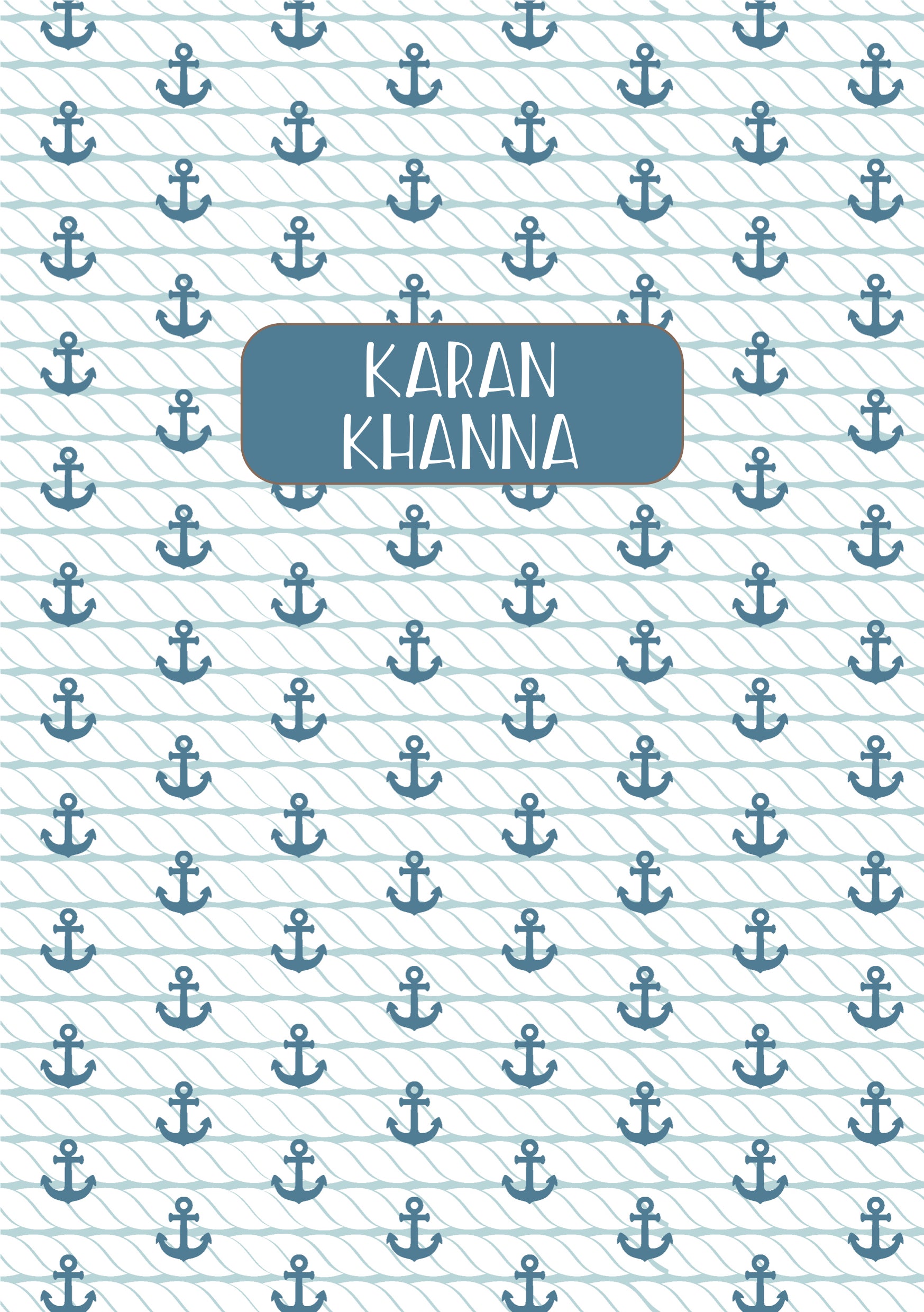 Personalised Note Book - Anchors Deep